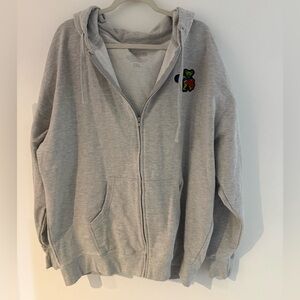 2XL Gray zip up hoody with Grateful Dead Snowboard Bear